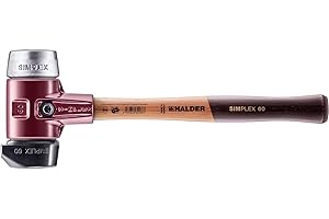 Halder 3029.260 Simplex 4 lb. Soft-Face Mallet with Black Composite Rubber Stand-Up and Aluminum Inserts, Cast Iron Housing, 