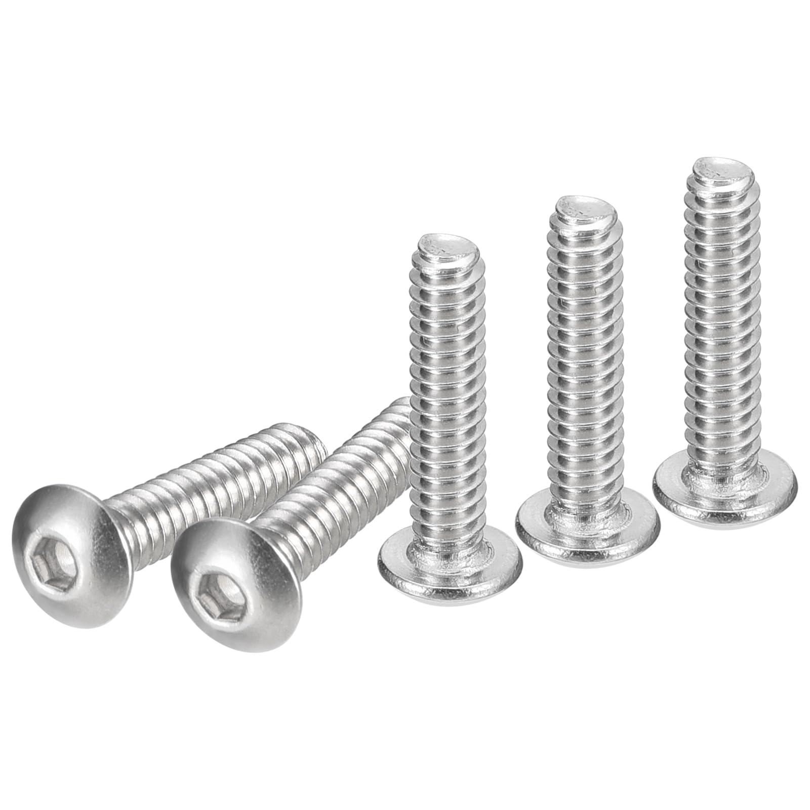 DTGN #6-32x5/8" Button Head Socket Cap Screws - 100Pack - Good for Machine - 304 Stainless Steel 18/8 - Hex Drive Full Thread UNC Fasteners — image 1