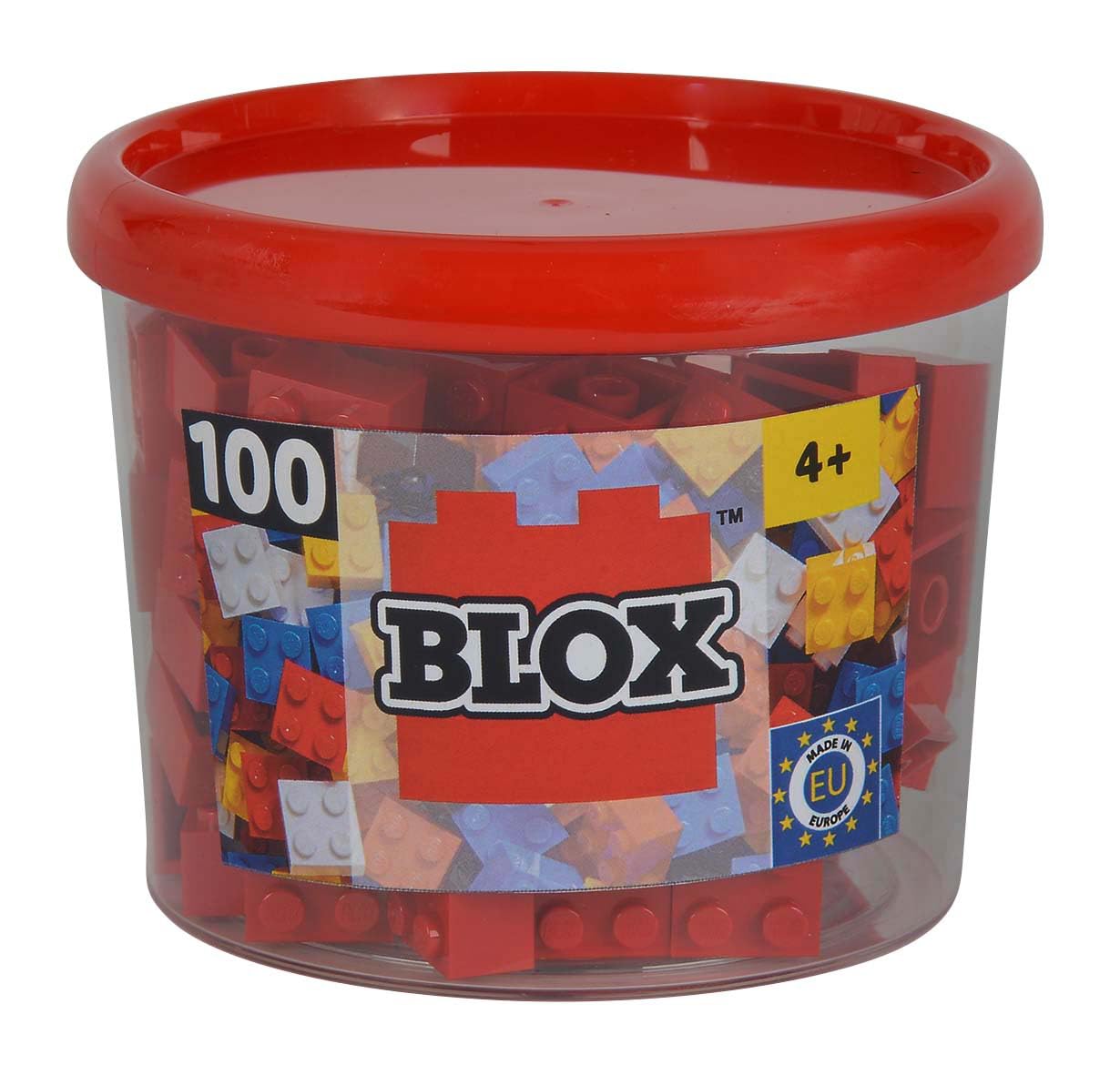 Simba 104114111 "Blox 4-Stud Red Building Blocks Set (100-Piece) — image 1