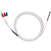 BlueStars PT100 3-Wire (4&times;30MM) Waterproof Temperature Sensor Probe 6.6Ft | Stainless steel RTD probe, 6.6Ft (2m), 4 &times; 30mm, For PID temperature controllers, -50&deg;C to 200&deg;C measurement range.