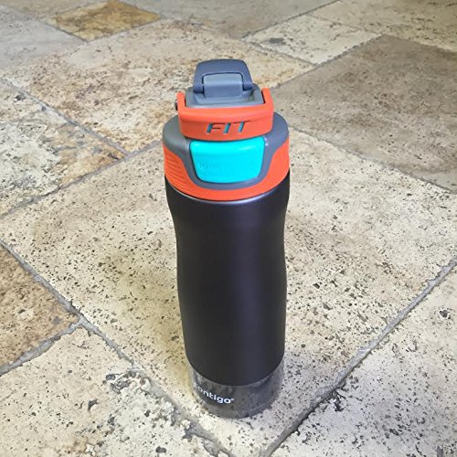 CConitgo Vacuum Insulated Stainless Steel Autoseal Cold Water Bottle 20oz (2-pack) (Orange/Black) and Cell Phone Sock