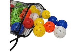 20 Pack Perforated Golf Practice Balls, Lightweight Plastic Golf Training Balls for Indoor Outdoor Lawn Use, Multiple Colors 