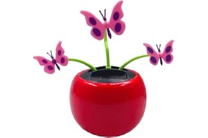 Solar Powered Dancing Flower Toy, Solar Dancing Butterfly Toy, Cute Solar Powered Swinging Dashboard Ornament for Car Decorat