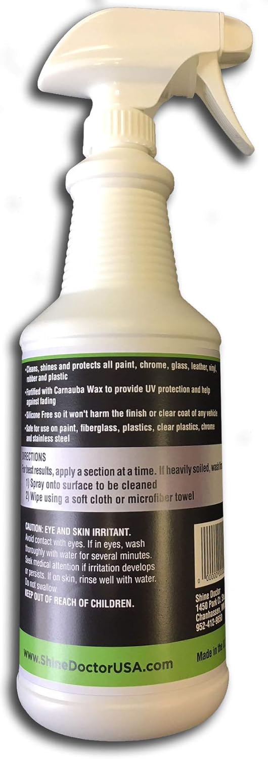 Shine Doctor Motorcycle Cleaner 32 oz. with UV Protection! Cleans Chrome, Wheels and Glass and Removes Grime, Bugs and Grease.: Health & Personal Care