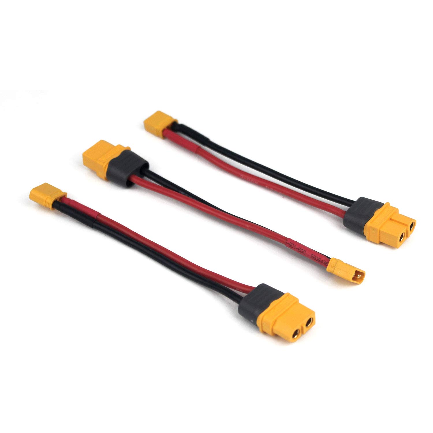 Taikuwu XT30 Male to XT60 Female Adapter Cable 3-Pack with 16AWG Silicone Wires (10cm) - Drone Battery Connector for ESC/Charger/PDB