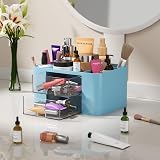 Senders Desk Organiser with 2 Drawers Blue – Storage Box for Desk Office Home view 3