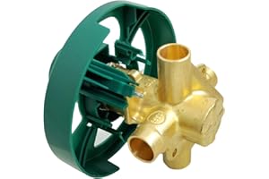 ENRUIEER 2520 Brass Rough-In Pressure Balancing Valve Tub and Shower Valve 1/2 Inch CC Connections, Compatible with Moen Posi-Temp Shower Valve with 1222 Faucet Cartridge and Retainer Clip