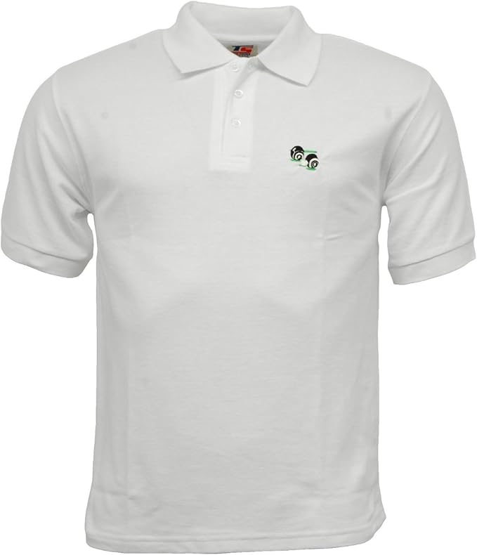 EVON Unisex Lawn Bowling Bowlswear Bowls White Poly/Cotton Polo Shirt