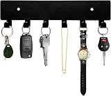 GTK Key Holder Wall Mounted with 6 Hooks and Top Tray Rack Black view 1