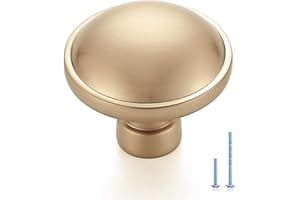 JOY DECOR 10 Pack Champagne Bronze Cabinet Knobs Single Hole Dresser Drawer Pulls Modern Kitchen Cabinet Hardware for Cupboard Door Handles