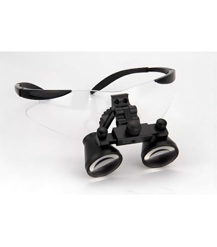 Loupe Binoculaire Dentaire 2.5X - Champ De Vision 60mm - Distance De Travail 420mm - Noire Avec Sac