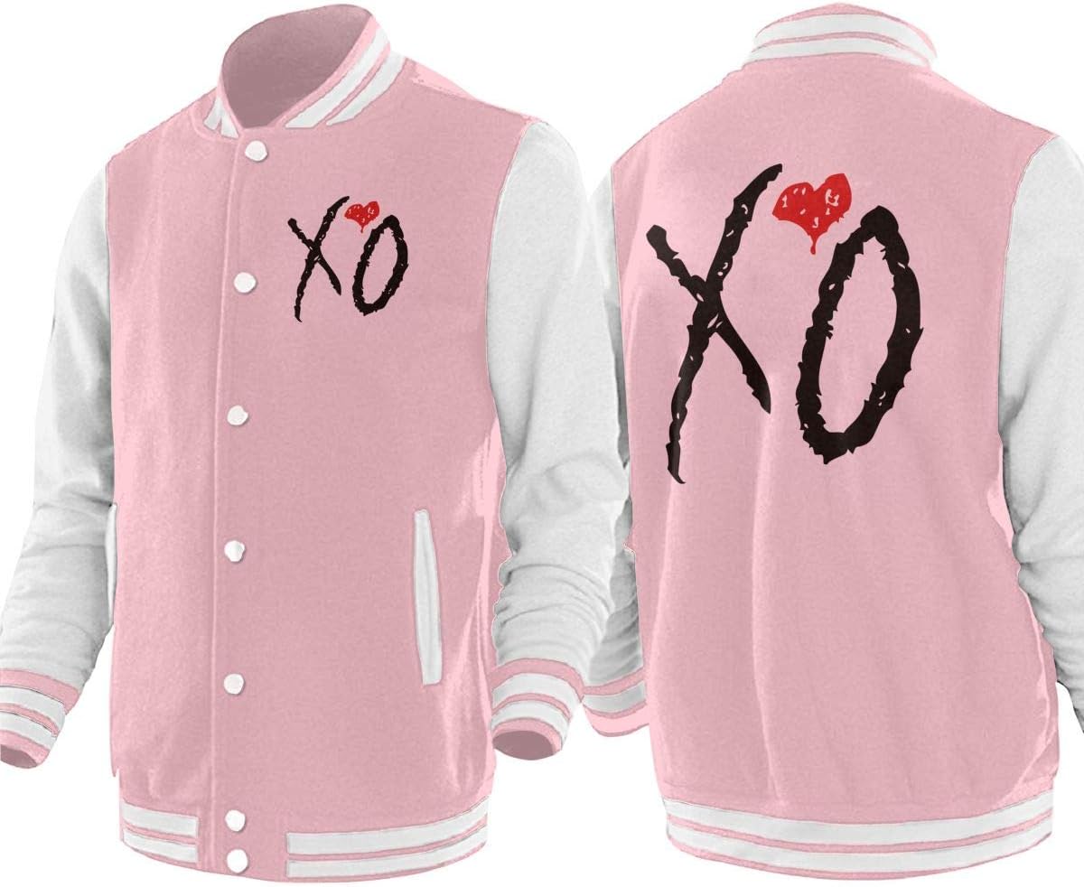XO The Weeknd Heart Baseball Jacket Uniform Unisex Hoodie Fashion Sweater Coat