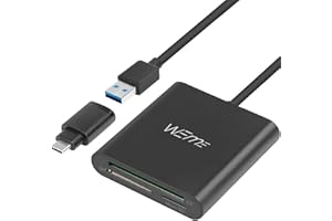 WEme Aluminum USB 3.0 CF SD TF Micro SD Card Reader with Type C Adapter Converter for USB C Device New MacBook, ChromeBook Pi