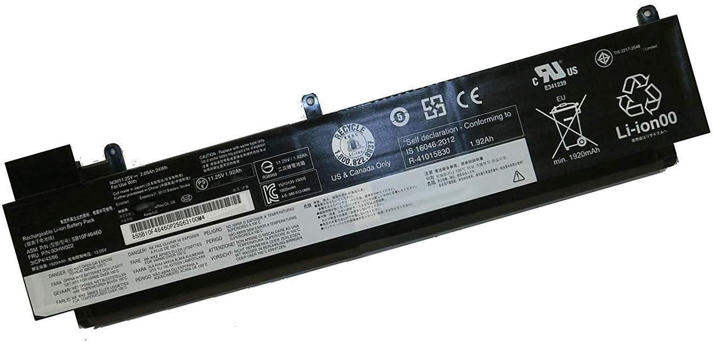00HW022 SB10F46460 00HW023 SB10F46461 00HW036 SB10F46474 00HW037 SB10F46475 Laptop Battery Replacement for Lenovo ThinkPad T460S T470S Series (11.25V 24Wh)
