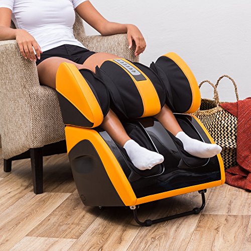 GLOBAL RELAX | VITALZEN PLUS Electric Massager for Feet, Legs, Thighs and Knee | Yellow I 3 Intensities and Massage Modes I Compression I Heat | Pain Relief | Relaxation