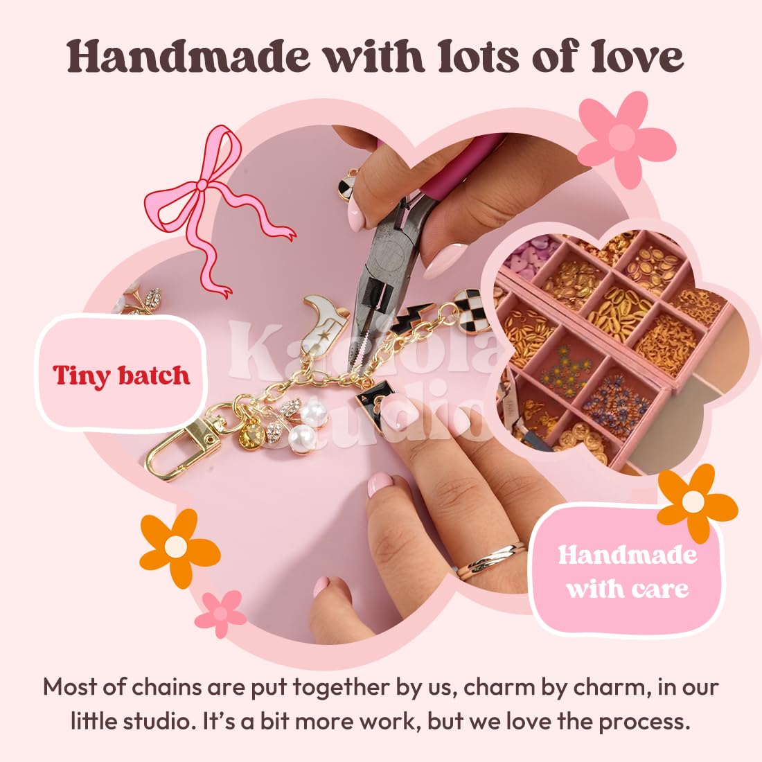 Kaciola Charm Chains for Kindle, Cute E-reader Phone Charm Bracelets Accessories Gift for Reader Booklovers Women Men, Charms Compatible for Kindle/E-Reader/Phone (A)