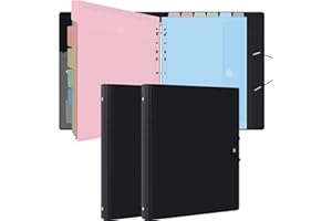 Uquelic Binder Folders with 12 Colorful Pockets, Letter/A4 Size Folio Document Organizer, Binder for Important Documents, Paper, Files, Photos, Letters, Cards (Macaron 2 Pack)