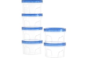 Freshmage [6 Pack-17 oz] Freezer Containers with Lids, Reusable Round BPA-Free Airtight Freezer Containers with Twist Top Lids for Kitchen Meal Prep, Microwave/Dishwasher/Freezer Safe