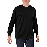 Haloumoning Boys Long Sleeve Shirts Kids Crewneck T Shirts Casual Tops Basic Tees 5-14 Years