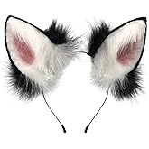 HAOAN Handmade Cat Fox Fur Ears Hairhoop Headwear Anime Party Halloween Costume Headband Hairband