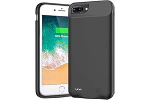 BOVSRT Battery Case for iPhone 6s Plus/6 Plus/7 Plus/8 Plus, 10000mAh Portable Protective Charging Case Compatible with iPhone 6s Plus/6 Plus/7 Plus/8 Plus (5.5 inch) Battery Pack Case with Carplay (Black)