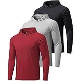 ZITY 3 Pack Men's Sun Protection Hoodie Shirt Fishing Shirts for Men UPF 50+ Long Sleeve Shirt Lightweight Rash Guard