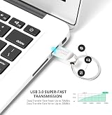 64GB USB 3.0 Flash Drive Metal Key Ring Silver view 2