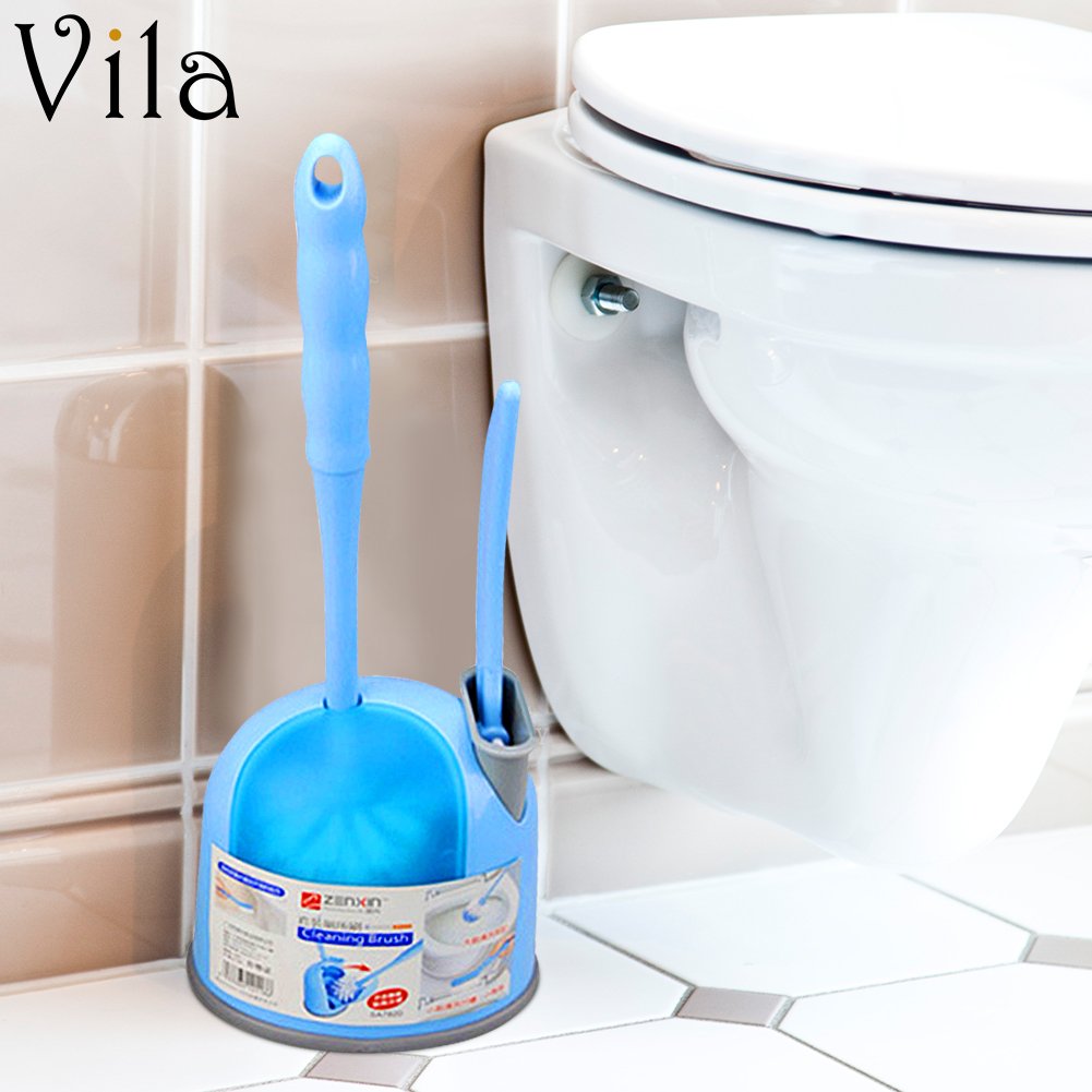 99.9% Germs Killer 2-in-1 Toilet Brush -- Big Brush to clean toilet - Small Brush to clean groove and corner - Supplementary Drip Tray for Drainage - Compact, easy storage Toilet Brush