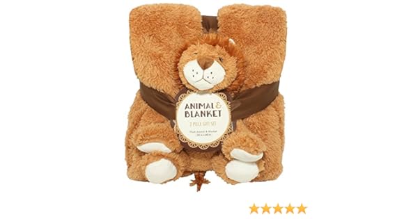 silver one sherpa plush stuffed animal and throw blanket