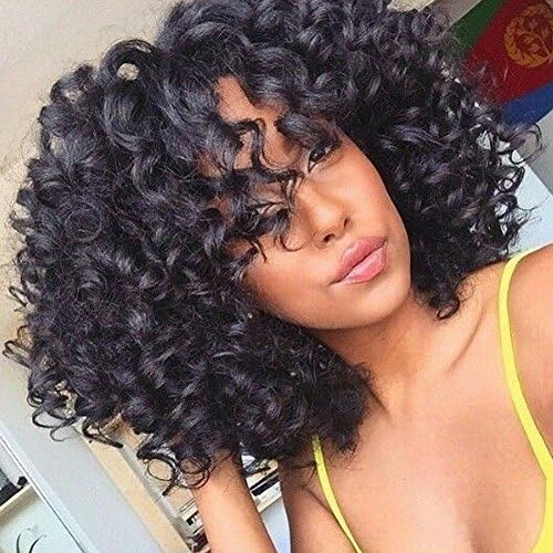 Aliglossy Bouncy Curly Hair 4 Piece 8A Brazilian Virgin Hair Weave Bundles Funmi Hair 8-22 inch Natural Color Human Hair Extensions Can Be Dyed