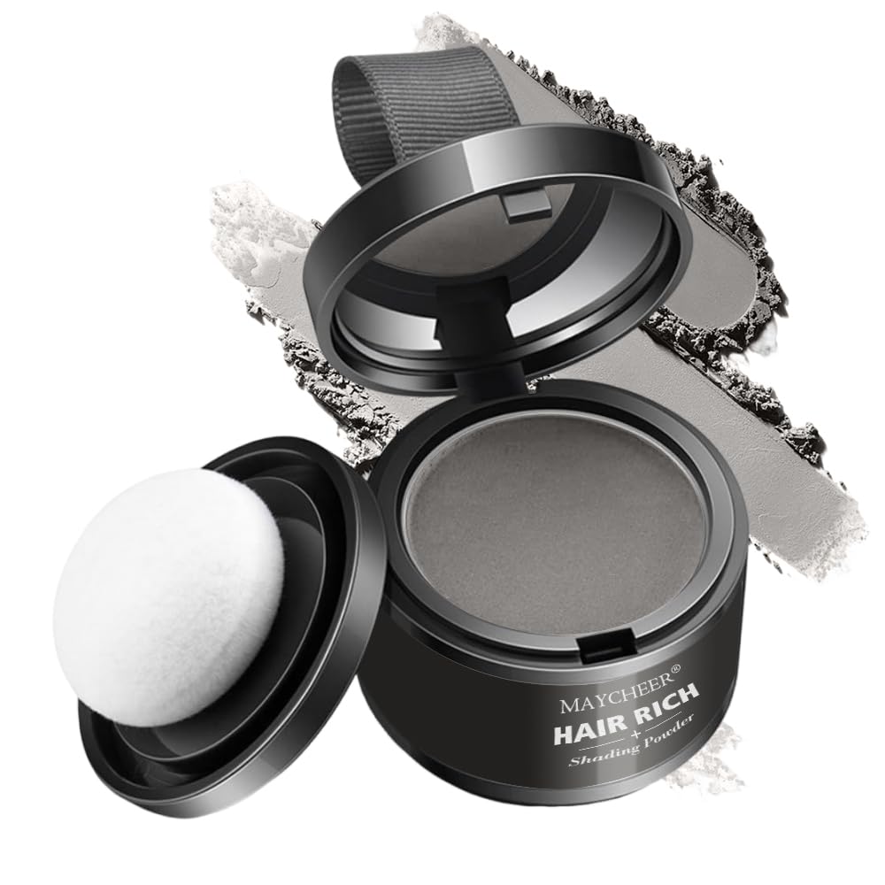 Hairline Powder, Hair Shadow, Hair Root Concealer, Hairline Shadow Cover Up Powder Use for Filling in Thinning Hair, Hair Root Concealer For Makeup for Men and Women, Gray