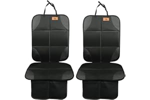KOHUIPU Car Seat Protector for Baby Car Seat and Pet, Auto Seat Protector with Thickest Padding Non-Slip Backing and Mesh Pockets, 2 Pack