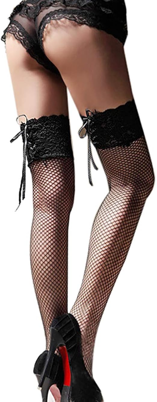 Women's Lace Top Thigh High Stockings Vintage Back