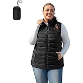 XALADU Plus Size Puffer Vest Women 1X-7X Water-Resistant Puffy Winter Vest Packable Lightweight Puffer Vest