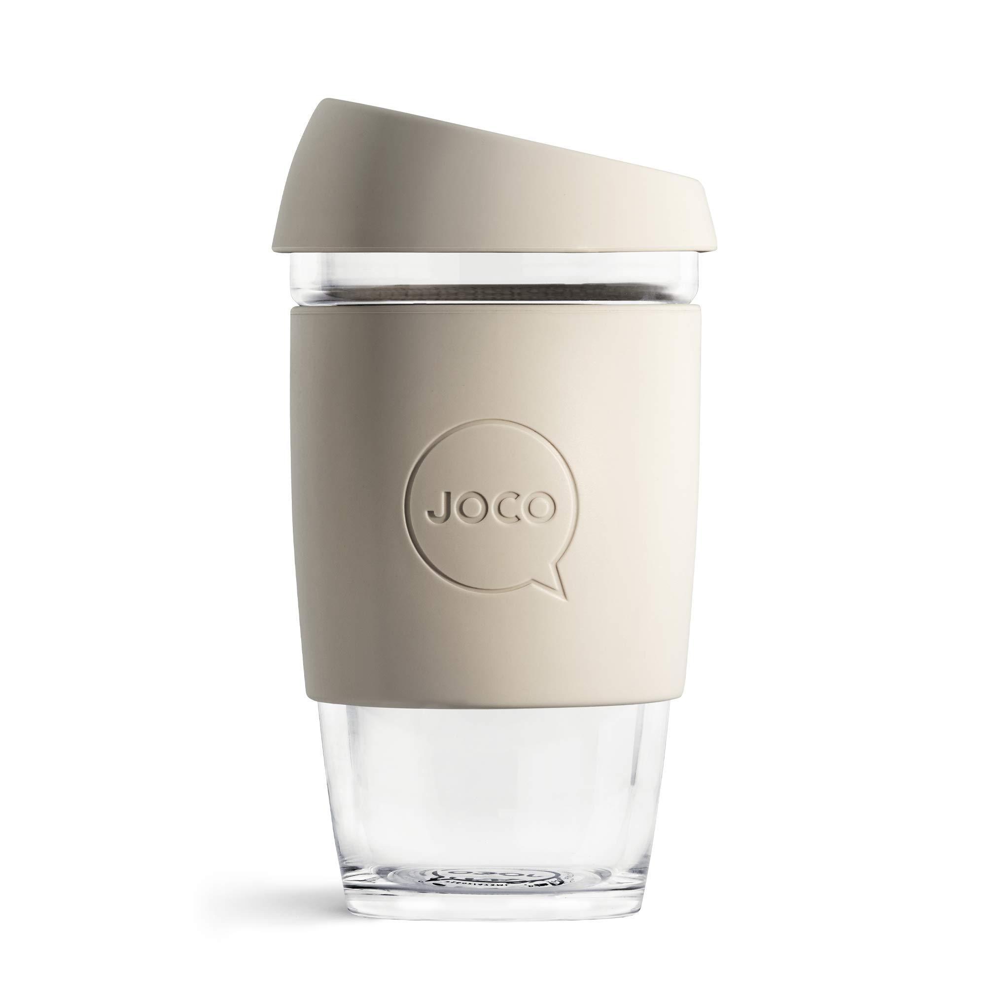 JOCO Glass Reusable Coffee Cup (Sandstone, 16 oz)
