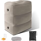 InflaSurf Inflatable Foot Rest Pillow for Travel, 4 Height Adjustable Leg Rest Pillow for Economy Class, Car, Office and Homes
