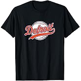 Detroit Tee Vintage Baseball Throwback Retro Design T-Shirt