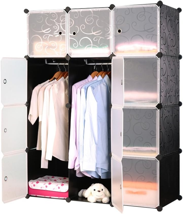 Meuble De Rangement 9 Cubes, Armoire En Plastique Avec Portes, Armoire Modulaire Pour Vu00eatements