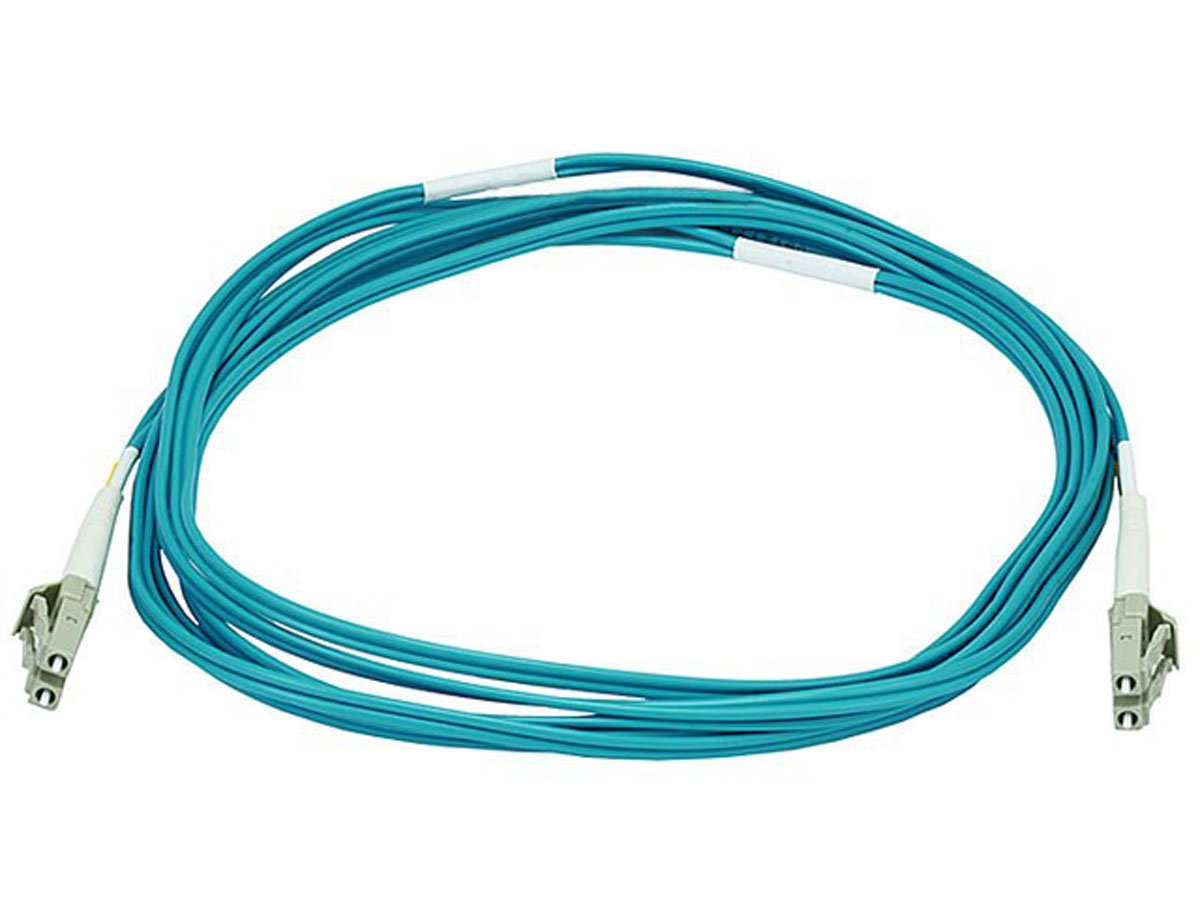 Network Centre 1 m LC-SC MM Duplex Fibre Cable - Aqua