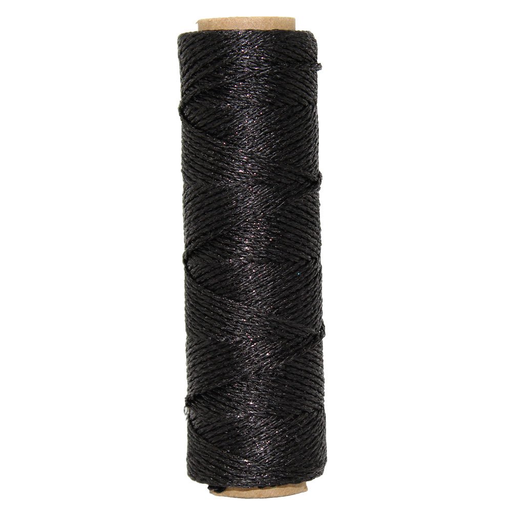 Just Artifacts 11Ply 55-Yards Decorative Metallic Bakers Twine for DIY Crafts & Gift Wrapping (1pc, Solid Black)