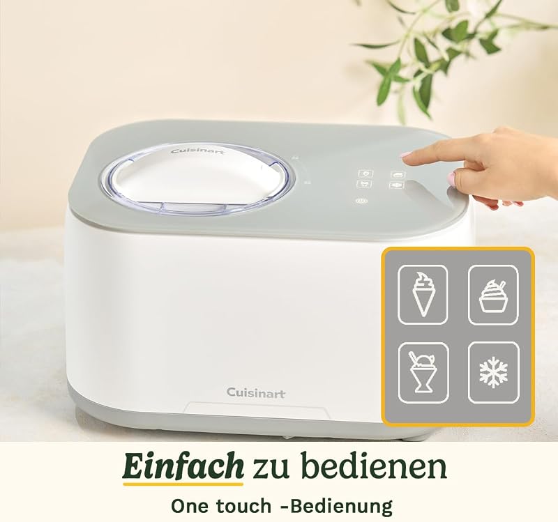 FreezeEase – Selbstkühlende Eismaschine | 3 Voreinstellungen | Eiscreme, Sorbet, Frozen Yoghurt | Kein Vorkühlen nötig | Fertig in 40 Minuten | Kühlhaltefunktion
