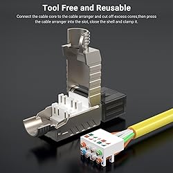 ZOERAX 6-Pack RJ45 Connectors Tool Free Cat 8, Cat8