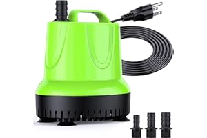 FREESEA Fountain Submersible Water Pump: 330 GPH 25W Small Sump Pump for Outdoor Pond Hydroponic Statuary Waterfall Aquarium Fish Tank