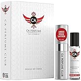 CA Perfume Duo Impression of Amber Rouge Saffron For Women and Men Fragrance Layering Set Bundle – Eau De Parfum + Body Oil Roll-On Bottle (Set of 2, 0.27 Fl Oz + 0.33 Fl Oz)