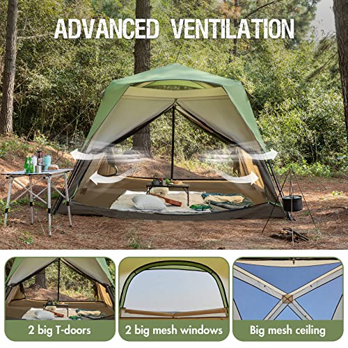 Timber Ridge 6 Person Instant Cabin Tent, Waterproof Windproof Tents