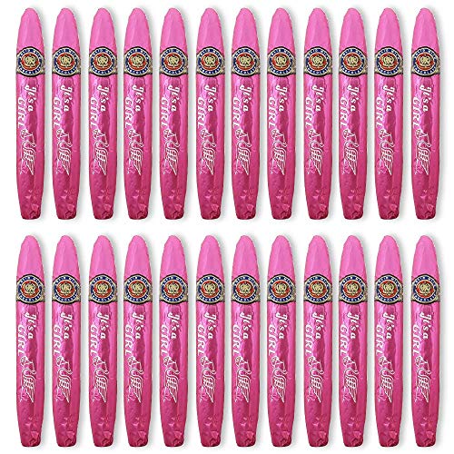 Madelaine Premium Milk Chocolate Cigars - It's a Girl Baby Shower Favors Gift Box - Individually Wrapped In Pink Italian Foils (24 Cigars)