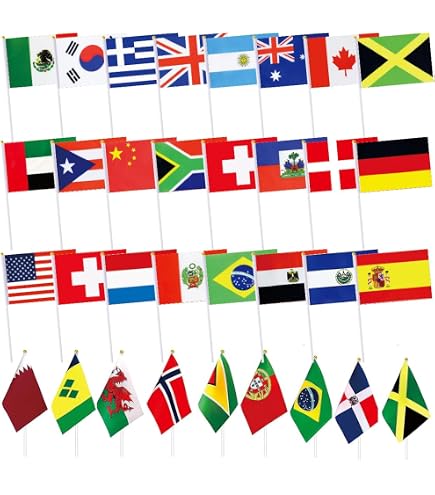 30ft International World Country Flags Pennant String – 20 Flags 12x18 Inches, Multicolor