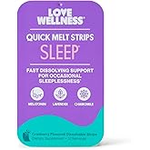 Love Wellness | Sleep Quick Melt Strips | No Water Needed | 32 Strips | Contains Melatonin, Chamomile, Lavender, Dietary Supplement, Vegan, Sugar-free, Fast-dissolving, Convenient, Easy to take