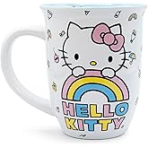 Silver Buffalo Sanrio Hello Kitty Wide Rim Ceramic Coffee Mug, 16 Ounce