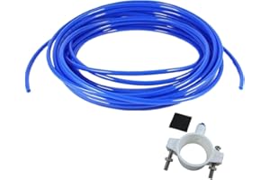 LIIMEVVON Drain Saddle Valve with 1/4 inch Quick Connect for Under-sink Reverse Osmosis (RO) Systems, 6 feets 1/4 inch Tubing Hose Pipe for RO Water Filter System (blue pipe 2Meter)
